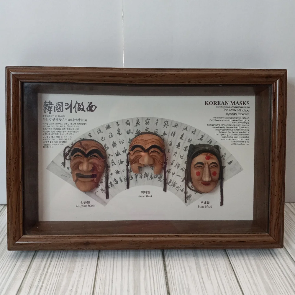Framed Korean Miniature Masks